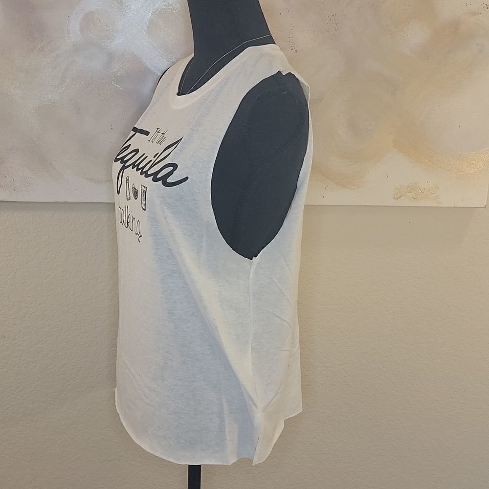 White Tank Top Logo "it's the Tequila talking " - Picture 4 of 13